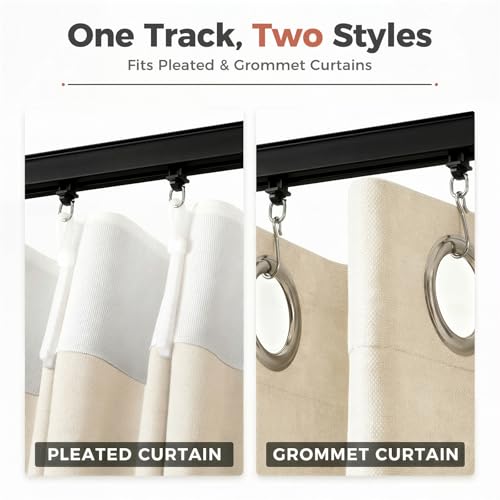Adjustable Aluminum Ceiling Curtain Track Set, Wall Mount Rail System