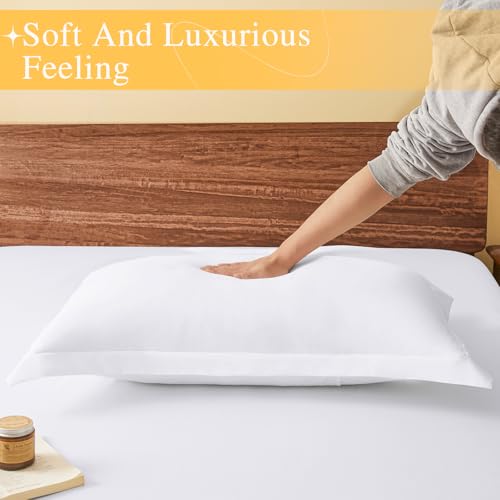 Euro Pillow Shams Set of 2, 26x26 Inch Soft Microfiber Pillow Covers with Flange