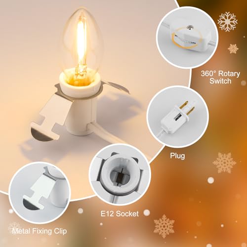6ft LED Accessory Cord with On/Off Switch for Holiday Crafts & Decor, 2 Pack