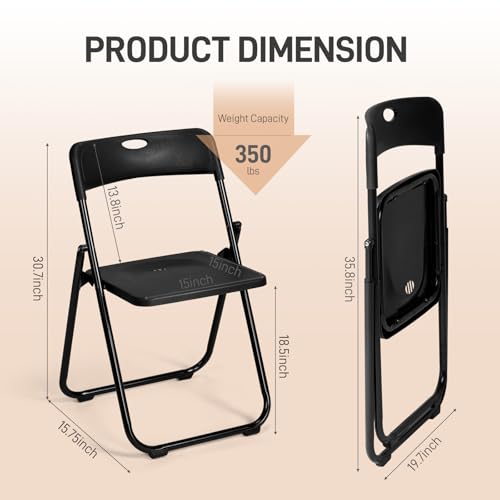 10-Piece Folding Chair Set, Lightweight Plastic Event Chairs, 300lb Capacity