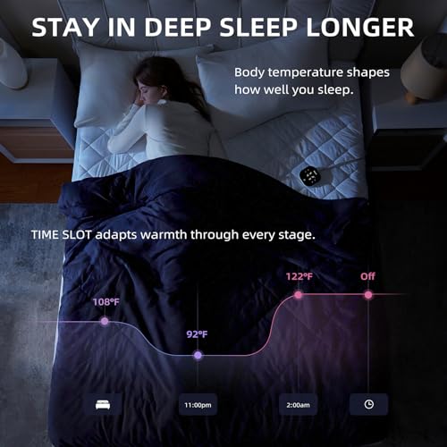WiFi Heated Mattress Pad Queen Size with Dual-Zone Control
