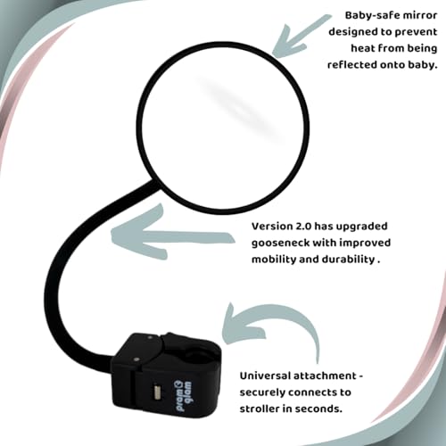 Universal Stroller Mirror for Baby - Shatter-Proof Rear-View Attachment