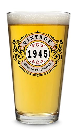 1945 Vintage 16oz Beer Glass - 81st Birthday Gift for Men