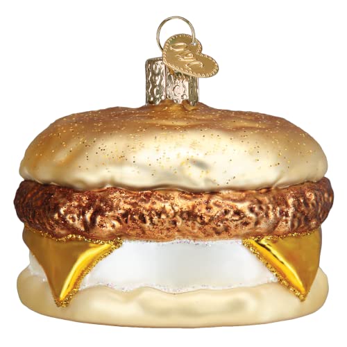 Breakfast Sandwich Glass Blown Christmas Tree Ornament