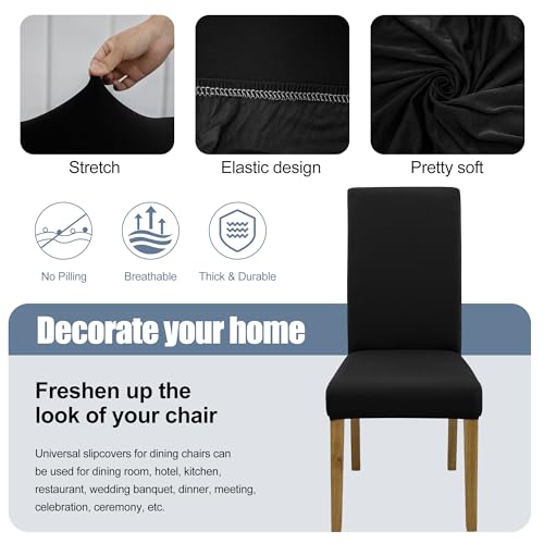 Stretch Dining Chair Covers 6 Pack - Washable Slipcovers for Parson Chairs