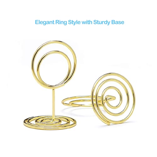 20pcs Mini Gold Table Number Holders - Metal Wire Place Card Stands