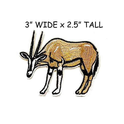 Antelope Embroidered Iron-On Patch Wildlife Safari Applique for Jacket