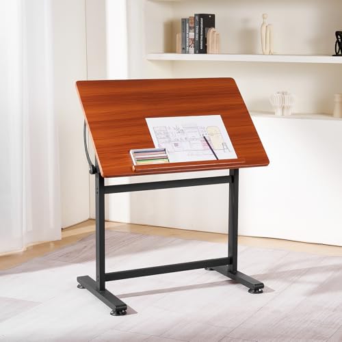 Adjustable Drafting Table with Tilt Top, Large Artist Drawing Desk
