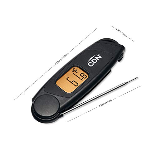 CDN TCTW572 ProAccurate Digital Themometer - Folding Thermocouple Thermometer - Instant Read - Stainless Steel Tip - Black