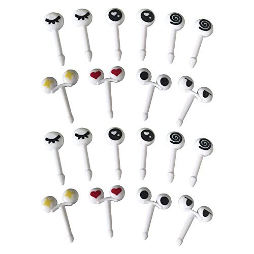 HYMAOME 20pcs Kids Bento Box Fruit Picks Eye Design for Lunchbox, 2" Cute Food Toothpicks