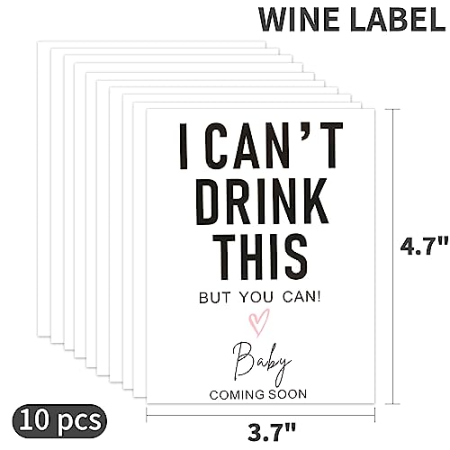 Pregnancy Announcement Wine Labels Set of 10 - Waterproof Baby Reveal Stickers