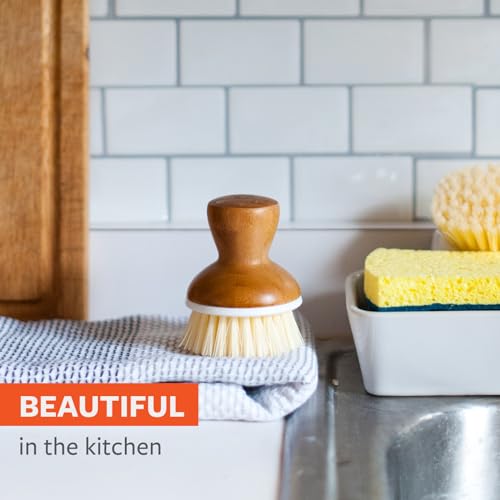 Ergonomic Palm Dish Scrub Brush for Nonstick Cookware & Cast Iron