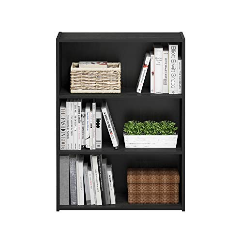 3-Tier Open Bookshelf Storage Rack, Modern Wood Bookcase, 23.7-Inch Wide