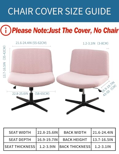Elastic Armless Chair Cover - Super Stretchy Slipcover for Accent Chair (Pink)