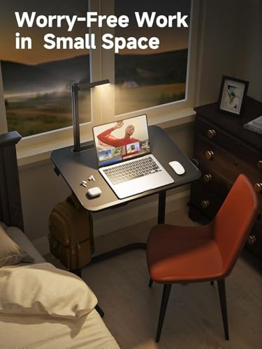 XXL Adjustable TV Tray Table with LED Lamp for Laptop and Couch Work