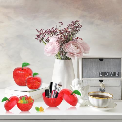 5 Large Apple Shaped Plastic Containers - Party Favors & Gifts