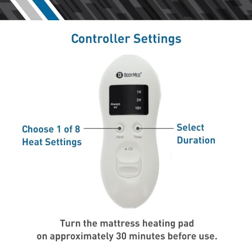 Queen Heated Mattress Pad with Skirt - Dual Temperature Control
