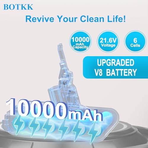 BOTKK 10000mAh Replacement Battery for Dyson V8 SV10 Cordless Vacuum