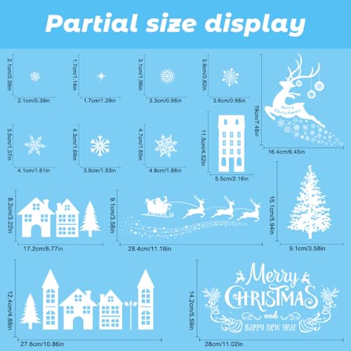 Reusable Christmas Window Clings - Snowflake Village & Santa Scene Decorations