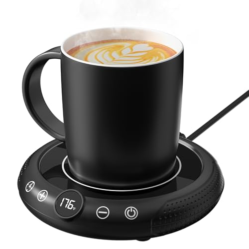 Electric Coffee Mug Warmer with 8 Temperature Settings & Auto Shut-Off – Desk Beverage Heater for Coffee, Tea, Water, Milk & Cocoa – GNIYUIX