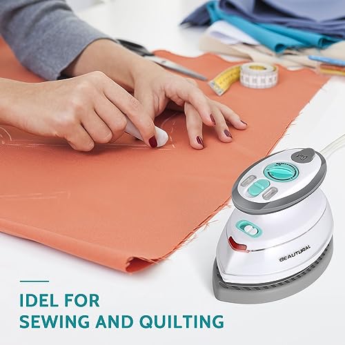 Mini Travel Steam Iron with Dual Voltage and Leaf-Shaped Soleplate