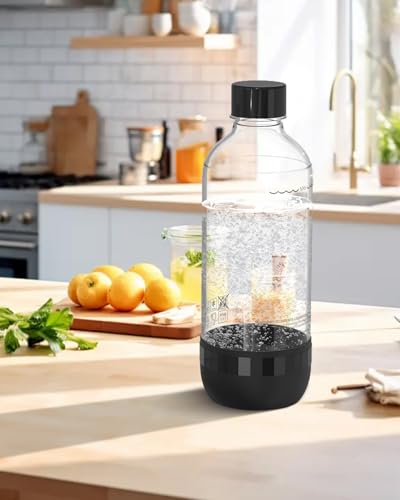 1 Litre Reusable Carbonating Bottles for Soda Makers, 2 Pack, BPA-Free