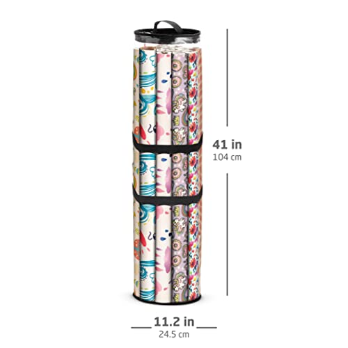 Round Christmas Gift Wrapping Paper Organizer 40 Inch Storage Container