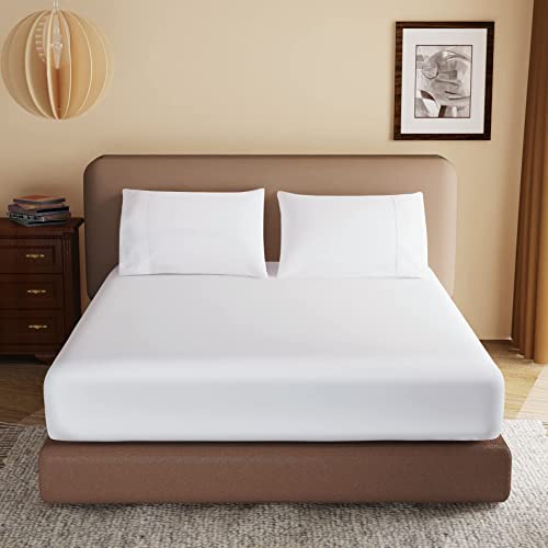 Egyptian Cotton Full Fitted Sheet, 600 Thread Count, 16-Inch Deep Pocket