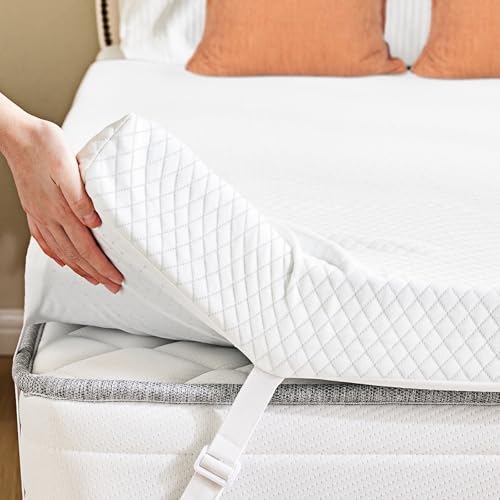 Memory Foam Mattress Topper, 3 Inch Cooling Gel, Soft Cover