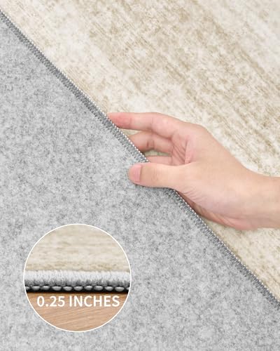 2x8 Washable Runner Rug, Non-Slip Striped Low Pile Hallway Carpet