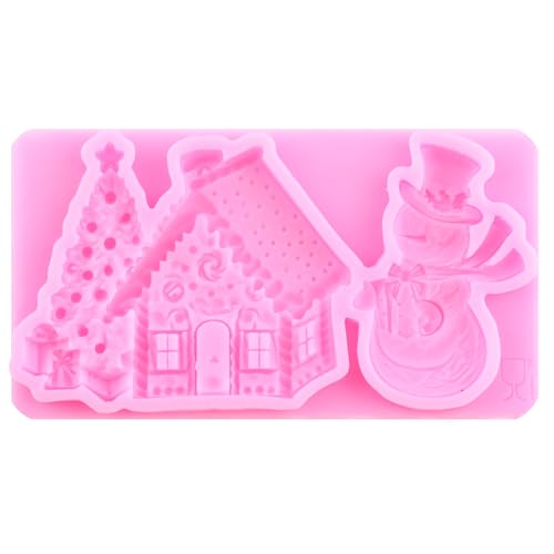 ZiXiang Style D Christmas Silicone Molds Set of 4 – Santa, Snowman & Tree Fondant