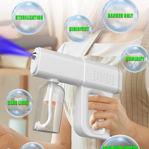 Portable Nano Mist Spray Gun, Cordless Rechargeable Atomizer with LED Light