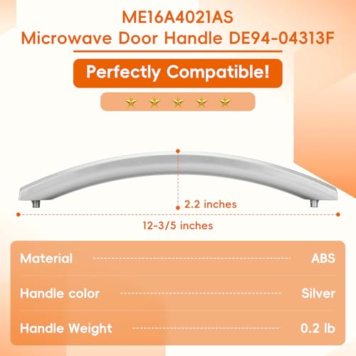 Microwave Door Handle Replacement - 12.6 Inch Silver ABS Handle