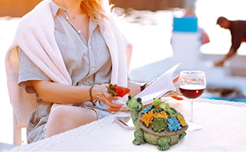 Turtle Resin Ashtray with Lid, Windproof Outdoor Cigarette Ash Tray