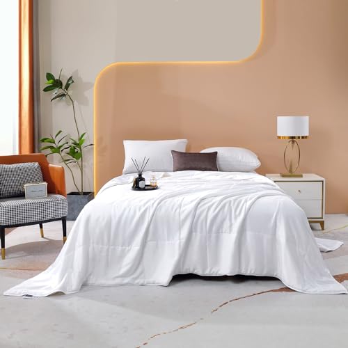 Summer Silk Quilt Blanket - Twin Size, Machine Washable, Soft & Breathable