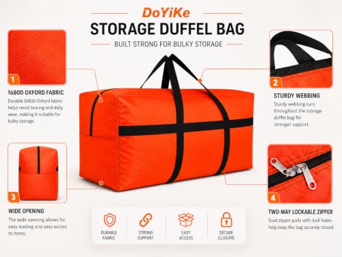 DoYiKe Extra Large 210L Blue Duffel Bag 42in x 13.5in x 23in for Travel