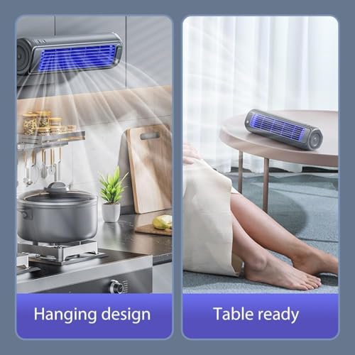 Portable Air Conditioner Cordless Fan with 3 Speeds and LED Screen Grey 2-Pack