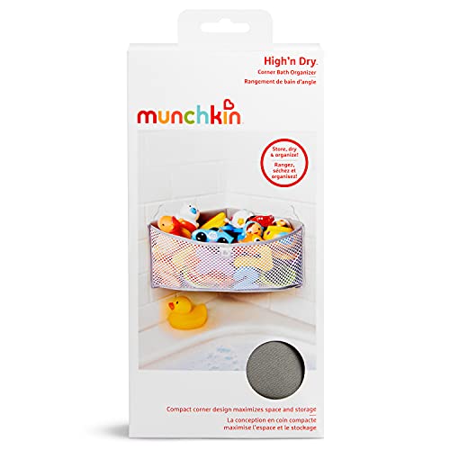 Munchkin High 'n Dry Corner Bath Toy Organizer, Quick-Dry Storage Mesh