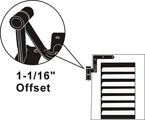 Steel Blind Shutter Hinges, 1-1/16" Offset, Powder Coated Black, 4-Pack