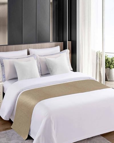 Sabolny Brown Farmhouse Bed Runner Scarf - Cal King Bed Throw (102x20)