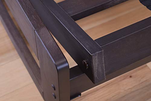 Full Size Futon Sofa Bed with Mocha Hardwood Frame and 7-Inch Mattress