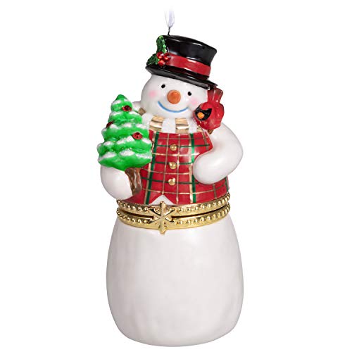 Hallmark Keepsake 2019 Snowman Limoges Ornament with Hidden Storage