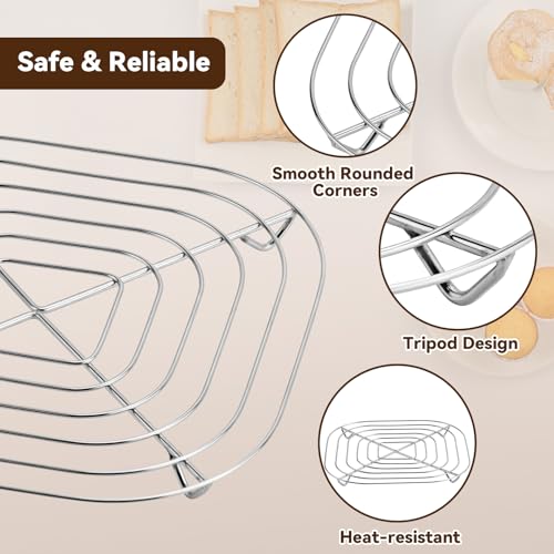 2-Piece Stainless Steel Air Fryer Crisper Rack Set for Glass Containers