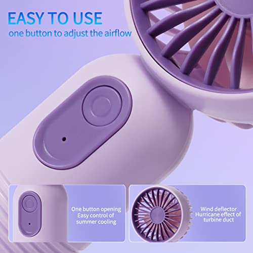 Mini Portable Handheld Fan 3 Pack USB Rechargeable Battery Operated Small