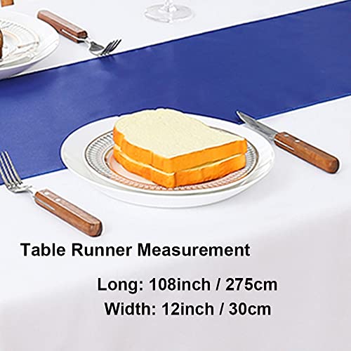 Gankar 5 Pack Royal Blue Satin Table Runners 12x108 Inch for Weddings & Parties