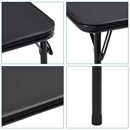 24-Inch Kids Folding Activity Table with Padded Top, Portable Black