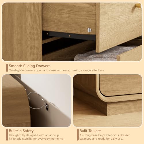 4-Piece Bedroom Furniture Set: 6-Drawer Dresser and 2 Nightstands