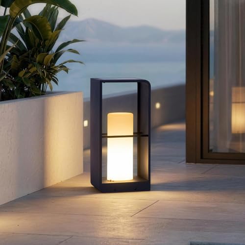 Outdoor Solar Lantern Waterproof IP65 Floor Lamp 16.93" with Remote Control