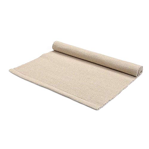 Cotton Montessori Work Rug for Toddlers, 17" x 27" Beige Activity Mat