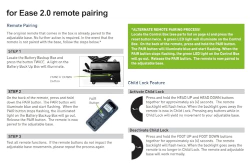 Adjustable Bed Remote Control Replacement for RF399A and RF368B Models